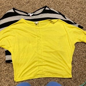 Lot of 2 Dolman elbow length shirts M/L